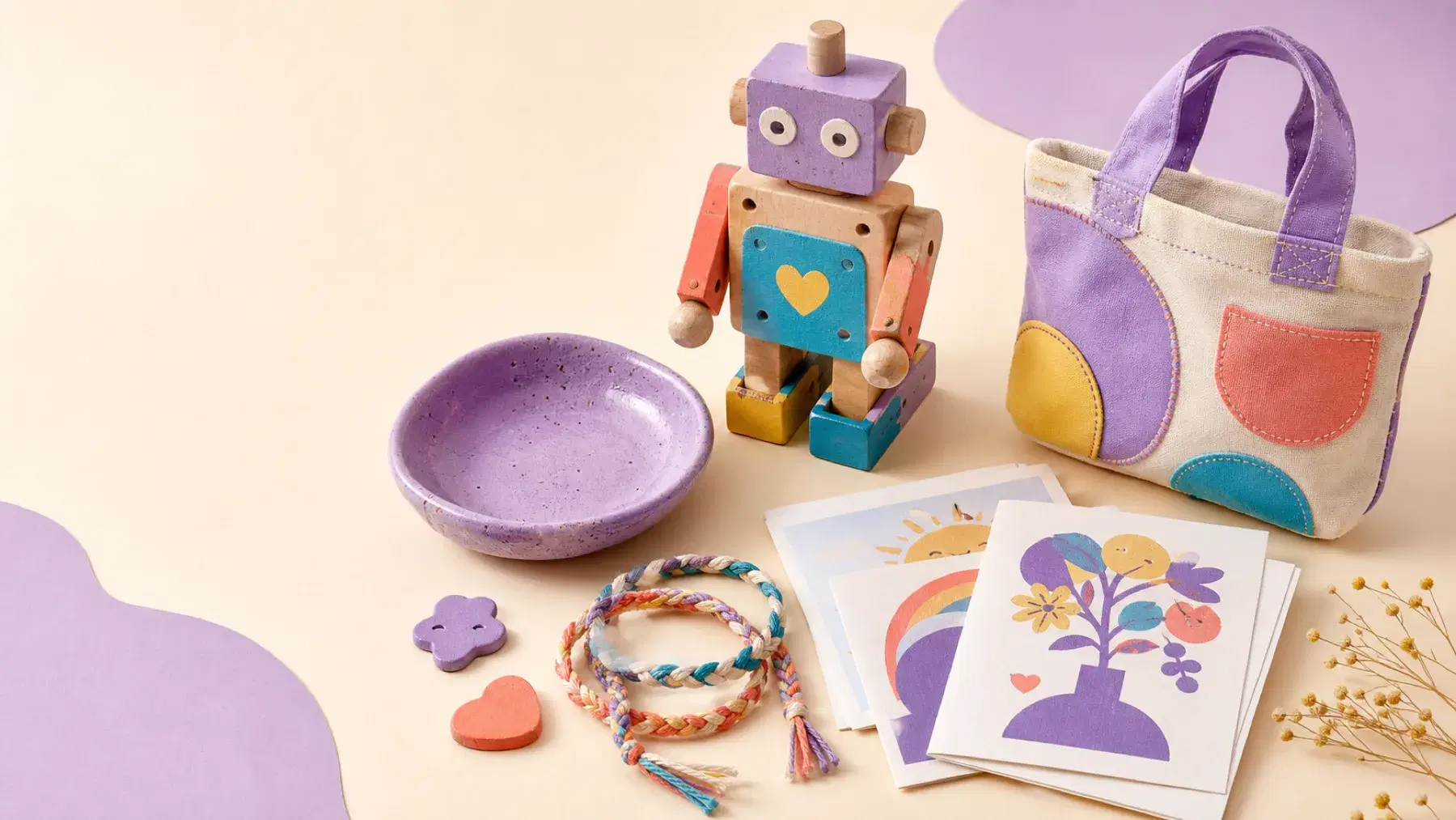 A colorful collection of creator-made crafts